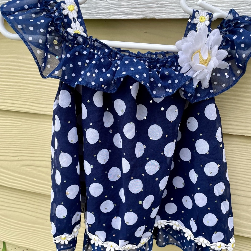 Baby Girl Polka Dot Daisy Dress 18M
